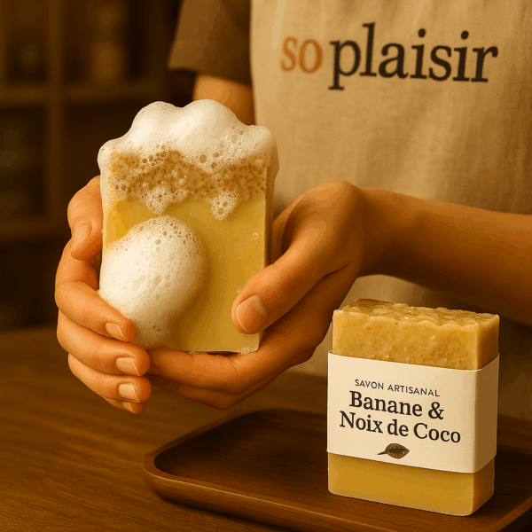 ChatGPT Image 13 juil. 2025, 19_04_26 Savon Artisanal - Banane et Noix de coco